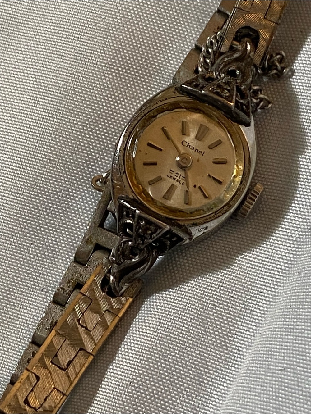 Vintage  orient Chanel 21 jewels 10k wgf mechanical works well